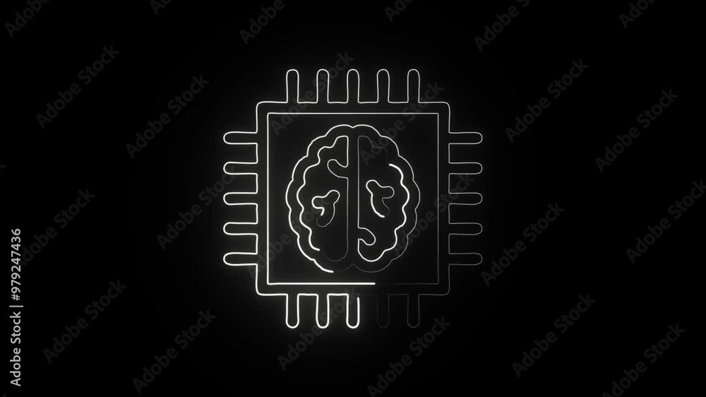 Glowing Neon Processor Icon Isolated on Black Background - HD Motion Graphics Animation
Glowing Neon Processor Icon Isolated on Black Background - HD Motion Graphics Animation