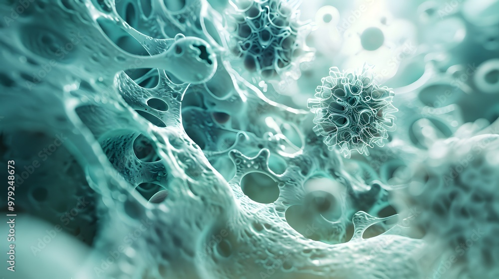 Cells Infected with Illness - 3D Microscopic Medical Visualization Cells Infected with Illness - 3D Microscopic Medical Visualization