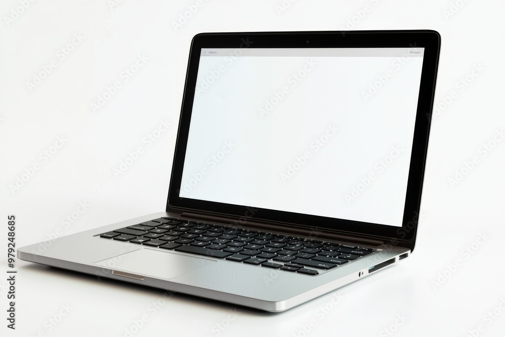 Laptop Mockup on Isolated white background created with Generative AI Laptop Mockup on Isolated white background created with Generative AI