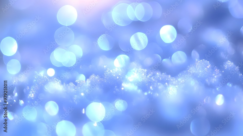 Abstract Blue Bokeh Background with White Glitter Abstract Blue Bokeh Background with White Glitter