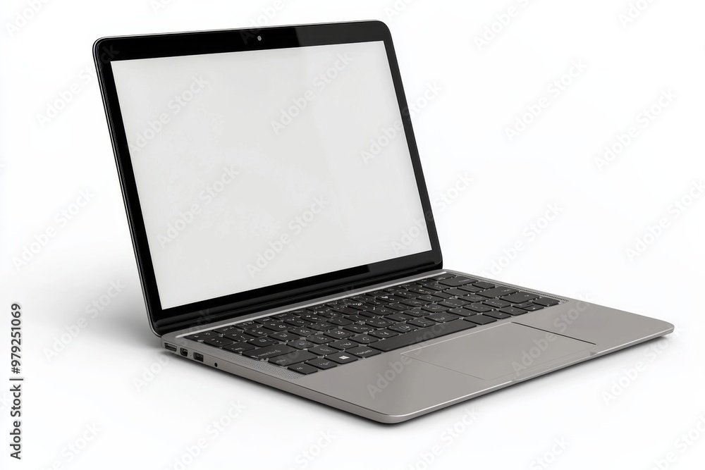 Laptop Mockup on Isolated white background created with Generative AI Laptop Mockup on Isolated white background created with Generative AI