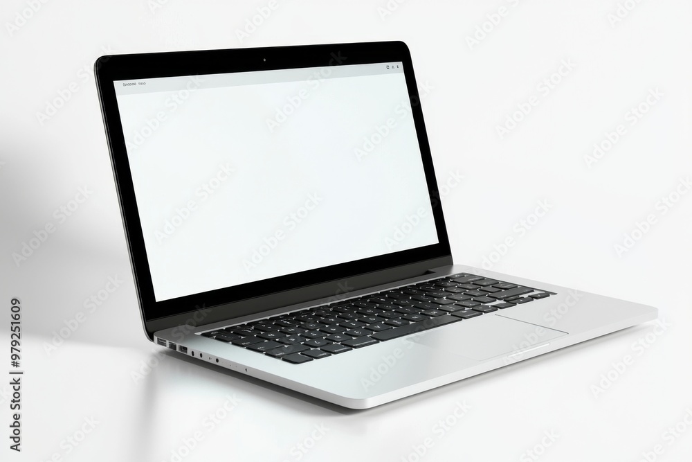 Laptop Mockup on Isolated white background created with Generative AI Laptop Mockup on Isolated white background created with Generative AI