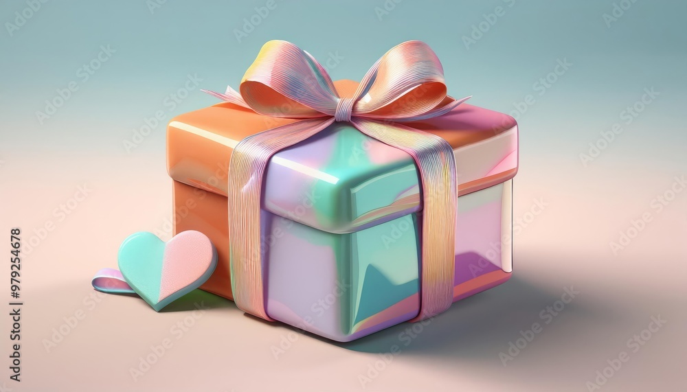 A colorful gift box with a ribbon and a heart-shaped tag, set against a soft pastel background. A colorful gift box with a ribbon and a heart-shaped tag, set against a soft pastel background.