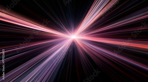 Abstract Purple and Red Light Rays Background