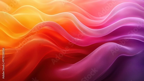 Colorful flowing fabric waves create a vibrant abstract design with warm and cool tones blending seamlessly together