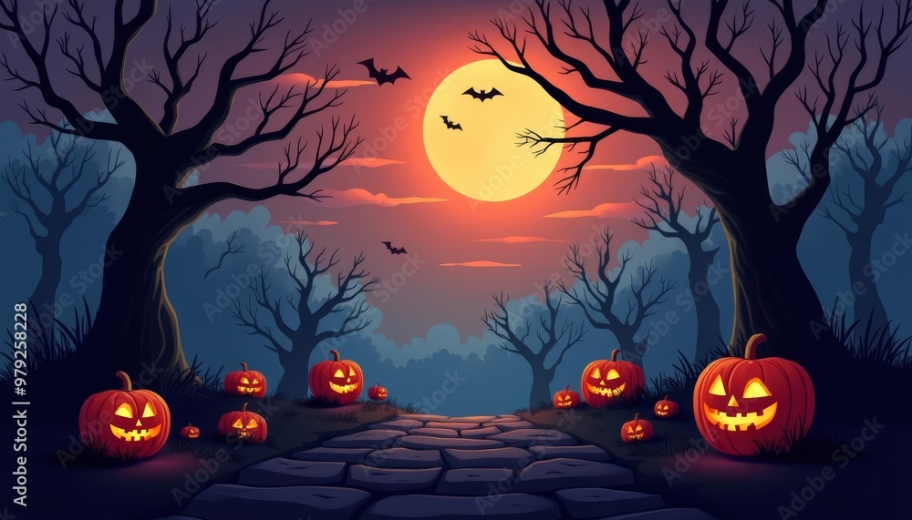 Autumns eerie charm under the full moon Autumns eerie charm under the full moon
