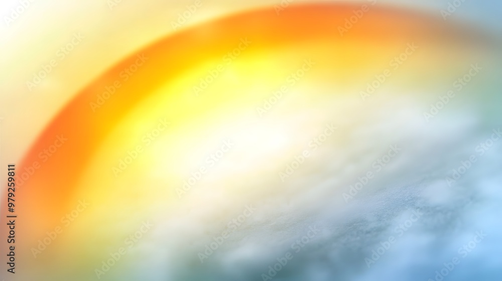 Naklejka premium Abstract Sky Background with Golden Glow and Clouds