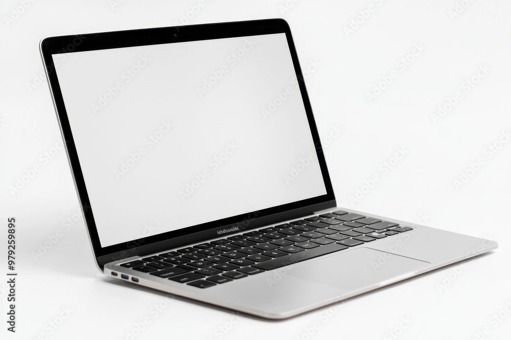 Laptop Mockup on Isolated white background created with Generative AI Laptop Mockup on Isolated white background created with Generative AI