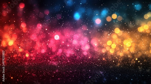 Vibrant display of colorful bokeh lights creating a magical atmosphere during a nighttime event