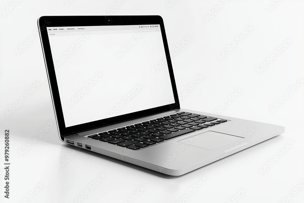 Fototapeta premium Laptop Mockup on Isolated white background created with Generative AI