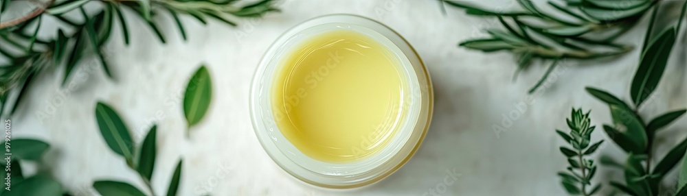 A close-up view of a natural oil jar surrounded by fresh leaves, showcasing organic beauty and wellness. A close-up view of a natural oil jar surrounded by fresh leaves, showcasing organic beauty and wellness.