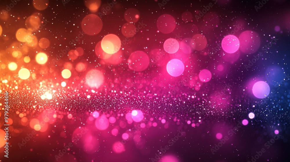 Colorful bokeh lights creating a vibrant atmosphere in a creative setting at night Colorful bokeh lights creating a vibrant atmosphere in a creative setting at night