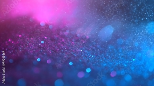 Abstract Blue and Pink Glitter Background with Bokeh Lights