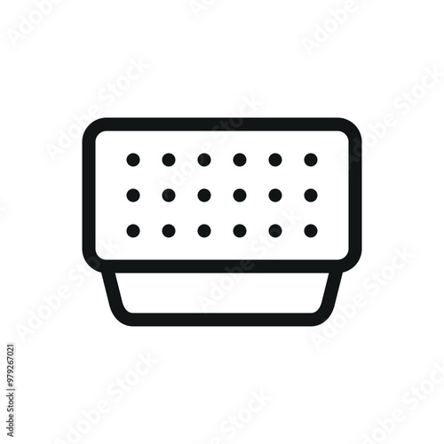 Spill control containment tray isolated icon, industrial spill containment pallet vector icon with editable stroke