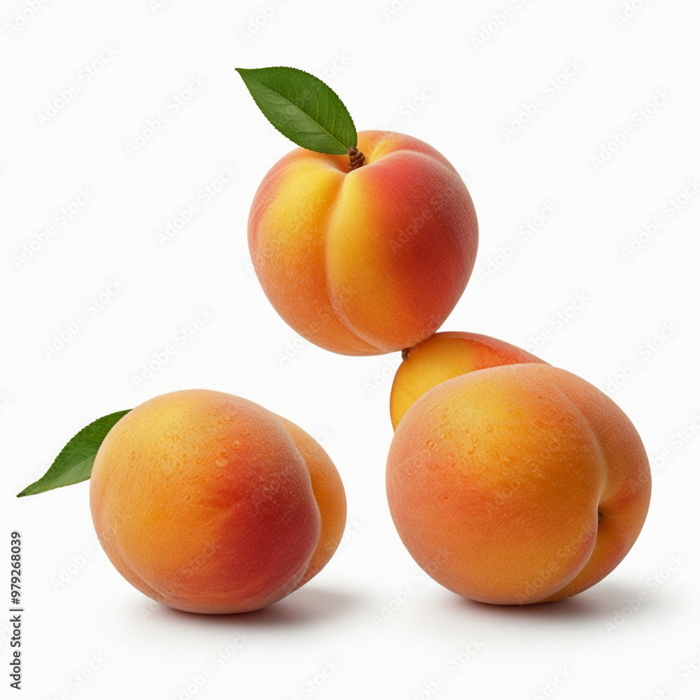 Fresh peach, isolated on natural background Fresh peach, isolated on natural background
