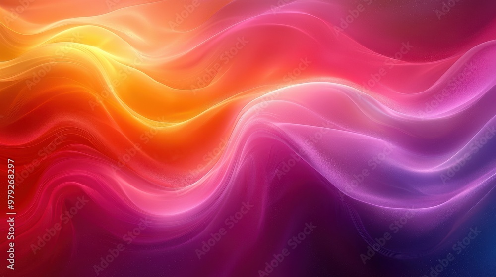 Vibrant waves of color flowing gracefully in a smooth gradient pattern during an artistic exploration of light and shape Vibrant waves of color flowing gracefully in a smooth gradient pattern during an artistic exploration of light and shape