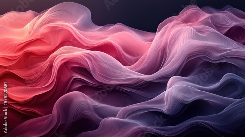 Colorful abstract waves flowing in hues of pink, purple, and deep blue creating a serene and dynamic visual experience