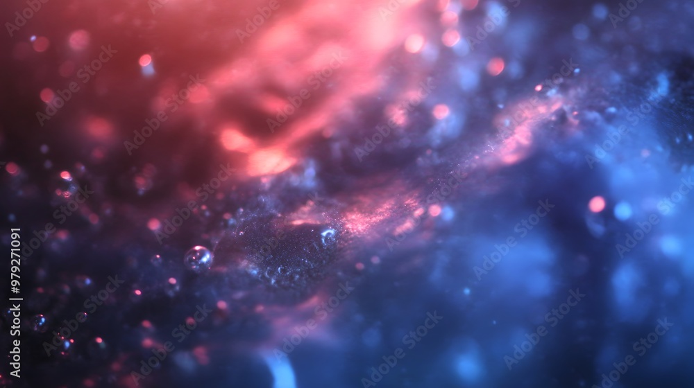 Abstract Blue and Red Bokeh Background