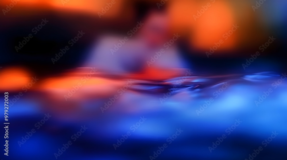 Abstract Blue and Orange Background with Blurred Lines Abstract Blue and Orange Background with Blurred Lines