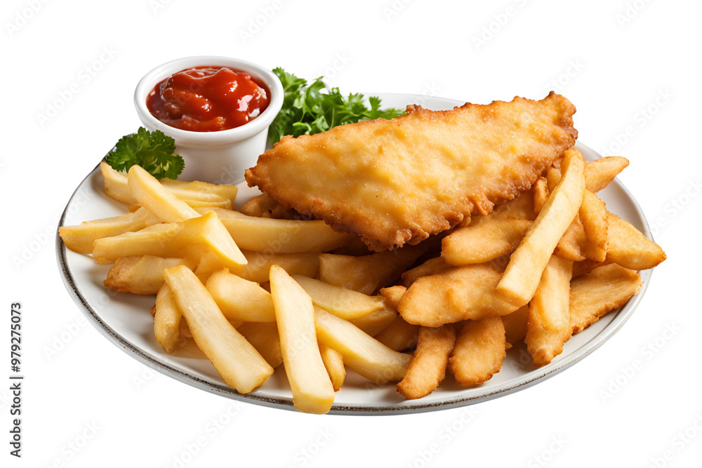 Chips with American fish Chips with American fish