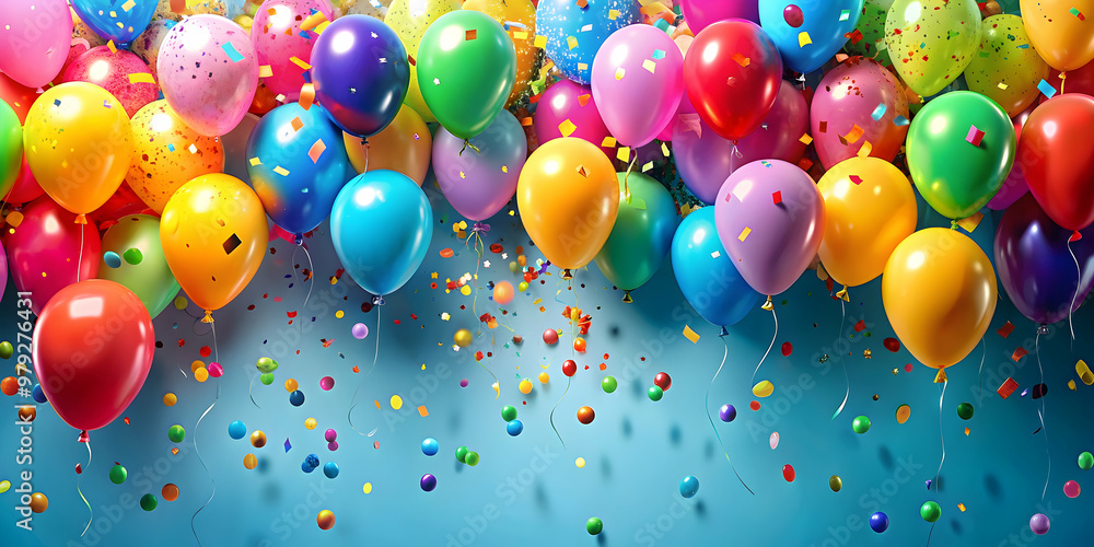 Colorful balloons and confetti in a festive celebration atmosphere, balloons, confetti, festive, celebration, party, colorful Colorful balloons and confetti in a festive celebration atmosphere, balloons, confetti, festive, celebration, party, colorful