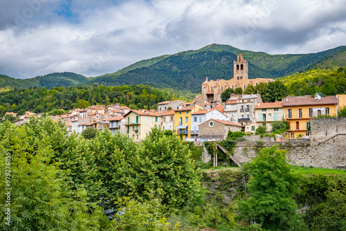 Prats-de-Molló-la-Preste, Pyrénées-Orientales, France - August 25, 2024: General view of the town
