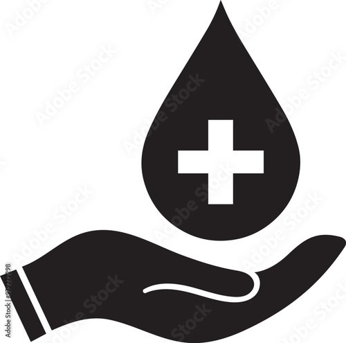 Blood drop on hands , vector,