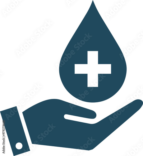 Blood drop on hands , vector,