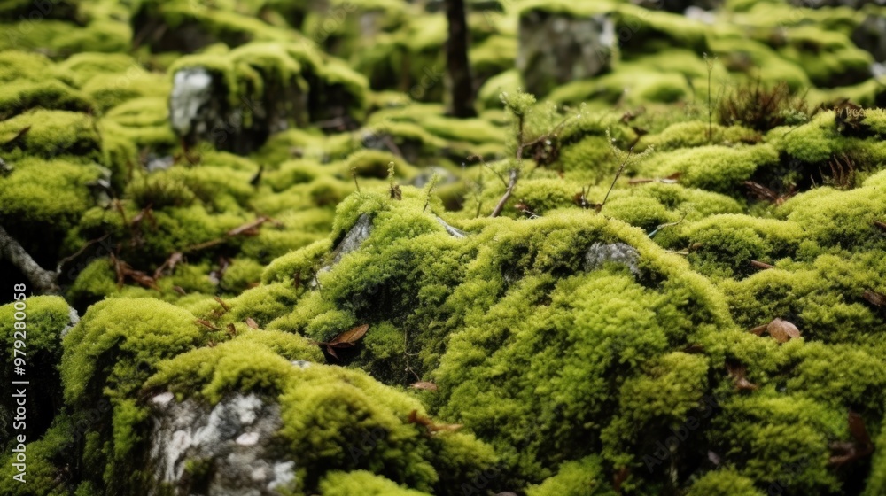 A Lush Patch of Moss Covered Rocks