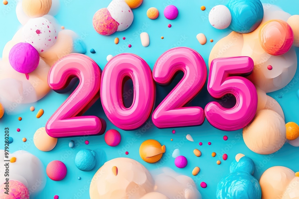 Colorful 2025: Stunning 3D Title Design with Creative Flair Colorful 2025: Stunning 3D Title Design with Creative Flair