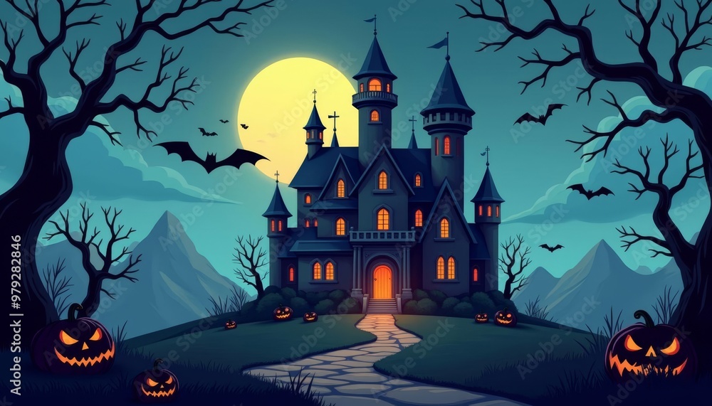 Enchanted Halloween Castle at Twilight Enchanted Halloween Castle at Twilight