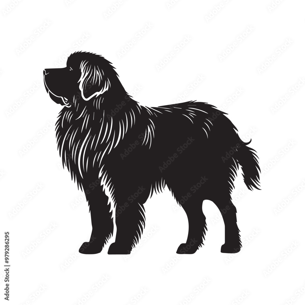 Leonberger dog silhouette Design, Dog Clipart vector illustration in black and white
Leonberger dog silhouette Design, Dog Clipart vector illustration in black and white