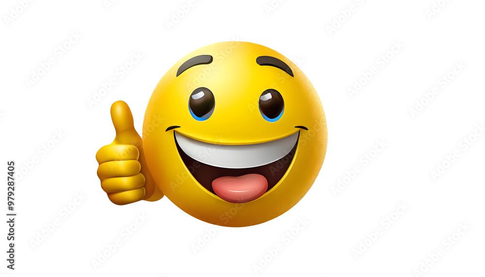 Happy emoji emoticon winking and showing thumb up background. Generative AI. Happy emoji emoticon winking and showing thumb up background. Generative AI.