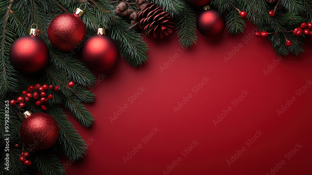 Christmas Background with Pine Branches Christmas Background with Pine Branches