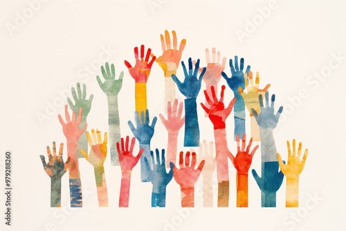 Hand painting art togetherness.