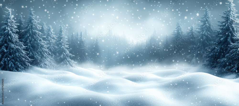 Peaceful Snowy Forest Background Peaceful Snowy Forest Background