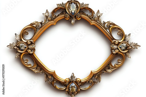 Ornate Gold Frame with Gemstone Accents