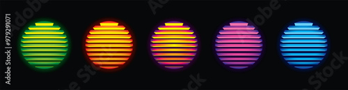 Neon sunset in 80's style. Original vector illustration in retro style. T-shirt design.
