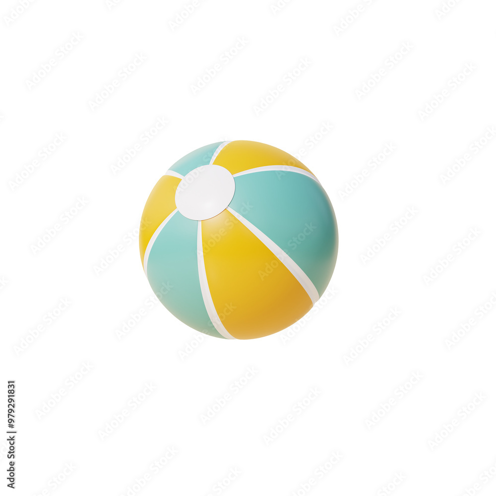 3d Beach ball, Summer tropical sand beach on a sunny day. Summer vacation. 3d rendering. 3d Beach ball, Summer tropical sand beach on a sunny day. Summer vacation. 3d rendering.