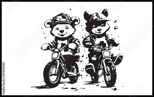 Boy in helmet riding a bicycle. Coloring book for children.
