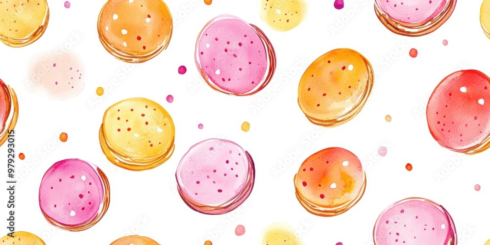 Watercolor Macarons. Watercolor Macarons.