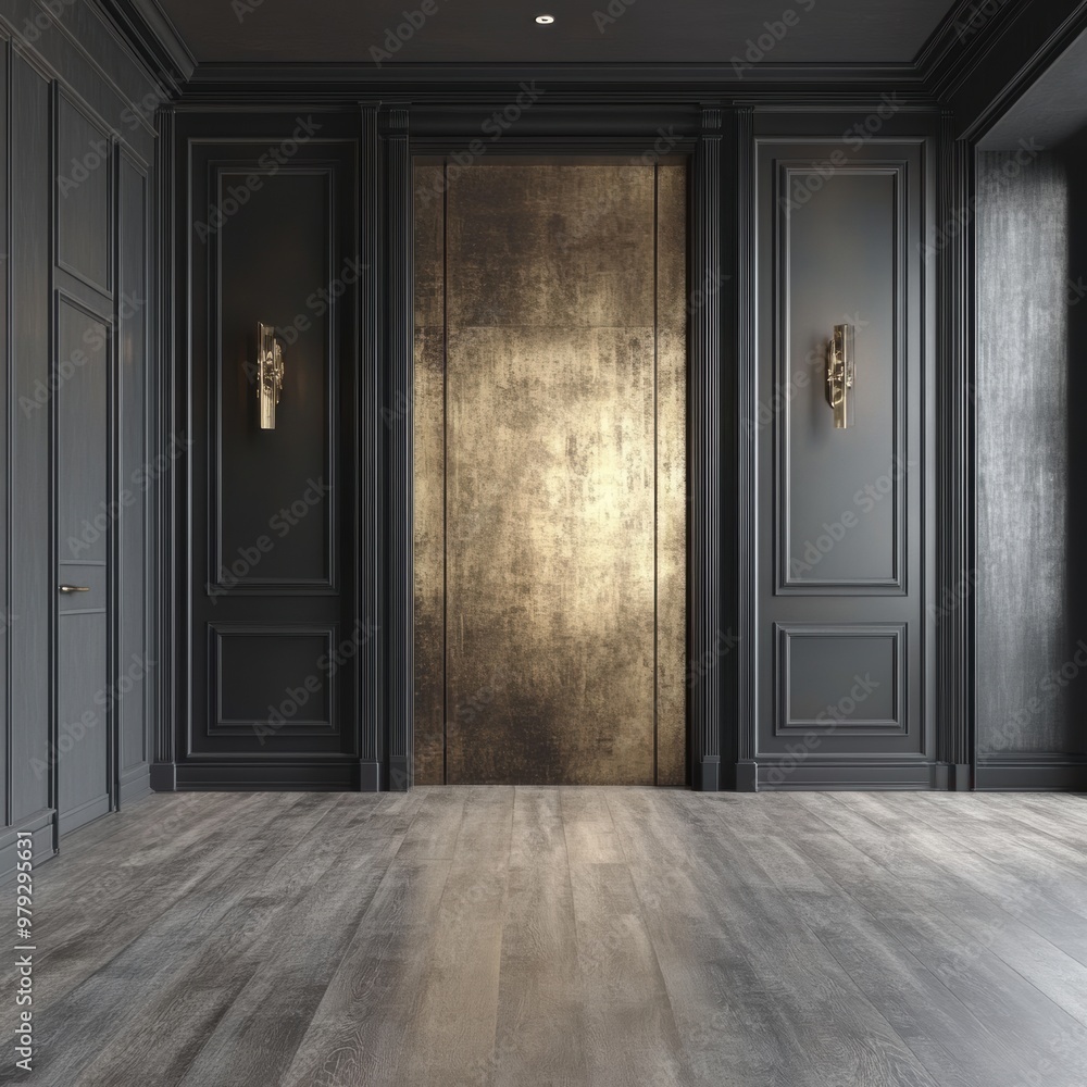 Gold Wall Interior. Gold Wall Interior.