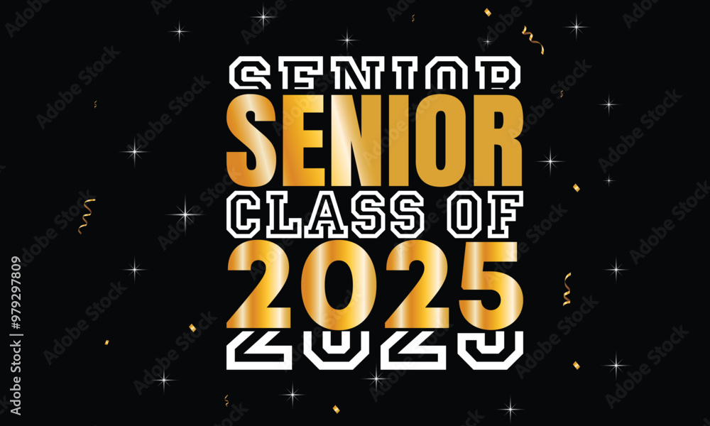 Class of 2025 typography Text for design, congratulation event, T-shirt, party, high school or college graduate.6