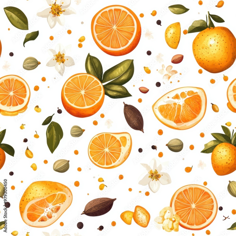 Orange Fruit Seamless Pattern. Orange Fruit Seamless Pattern.
