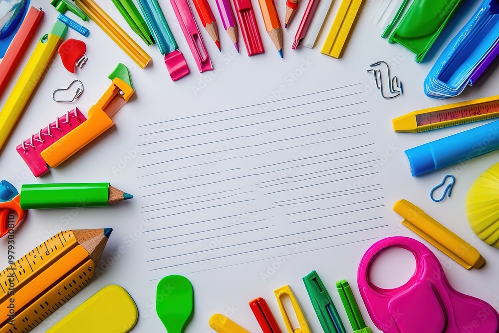 School supplies on Blackboard,Back to School background.
School supplies on Blackboard,Back to School background.