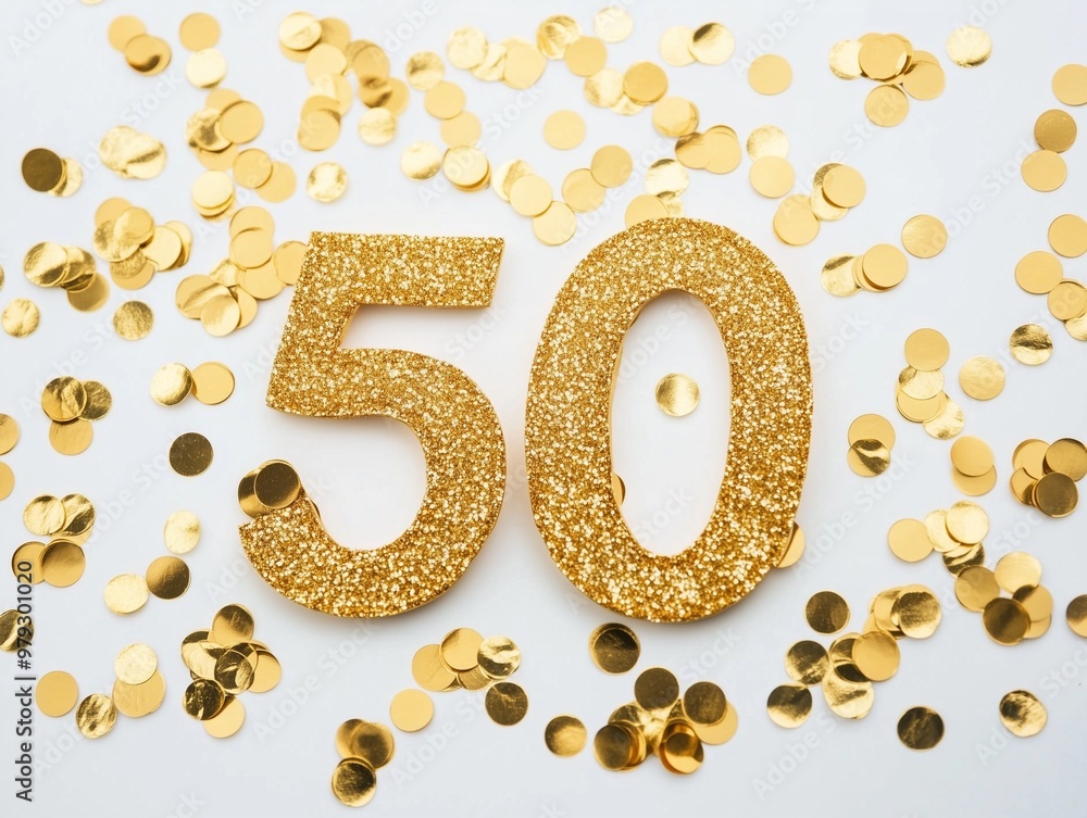card for 50 birthday in gold with confetti card for 50 birthday in gold with confetti