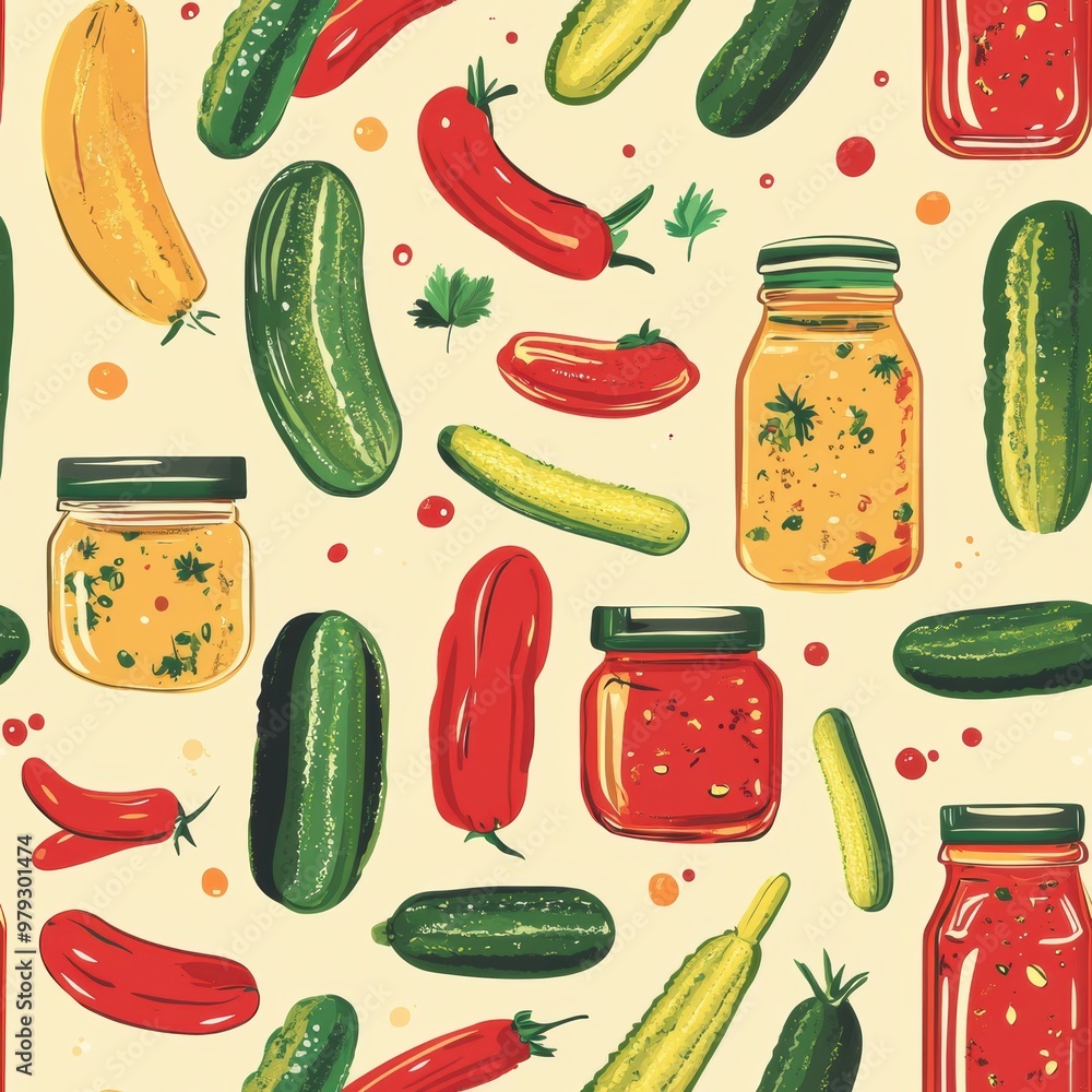 Pickles and Peppers Pattern. Pickles and Peppers Pattern.