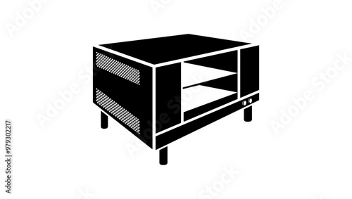 Turbofan Convection, black isolated silhouette