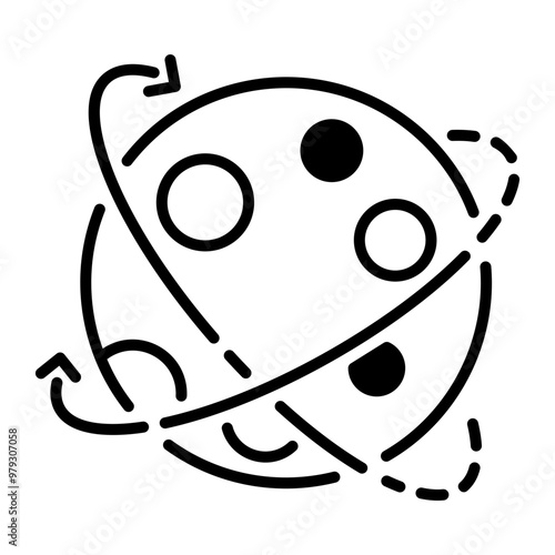 An outline style icon of space planet 