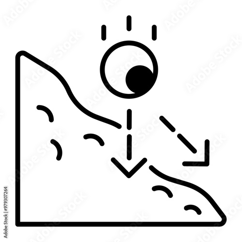 An icon of slope in line style 